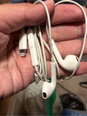White Lightning Connector Wired Earphones - White